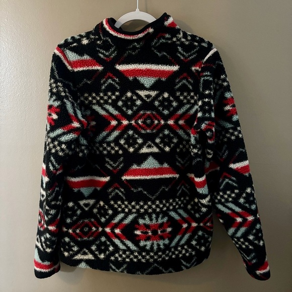 Columbia Women's Fleece Hoodie - Black, Red, White Pattern - Picture 3 of 5